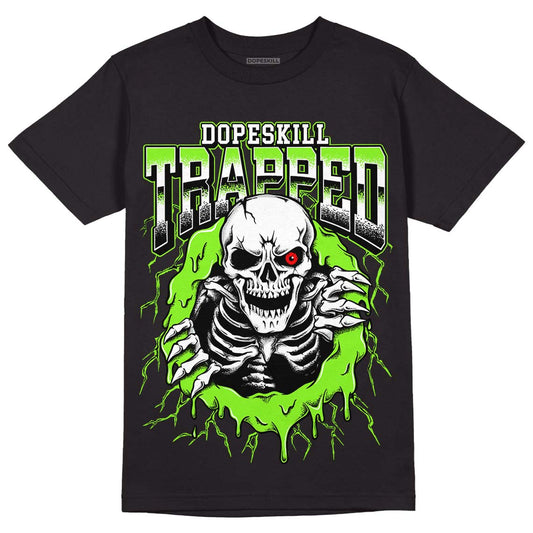 Neon Green Sneakers DopeSkill T-Shirt Trapped Halloween Graphic Streetwear - Black