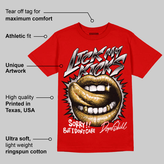 Bred Velvet 11s DopeSkill Red T-shirt Lick My Kicks Graphic