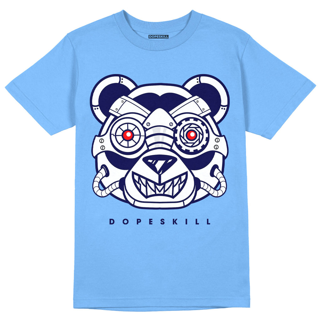 Jordan 6 University Blue DopeSkill University Blue T-Shirt Robo Bear Graphic Streetwear 