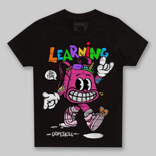 Pink Sneakers DopeSkill Toddler Kids T-shirt Learning Graphic Streetwear - Black
