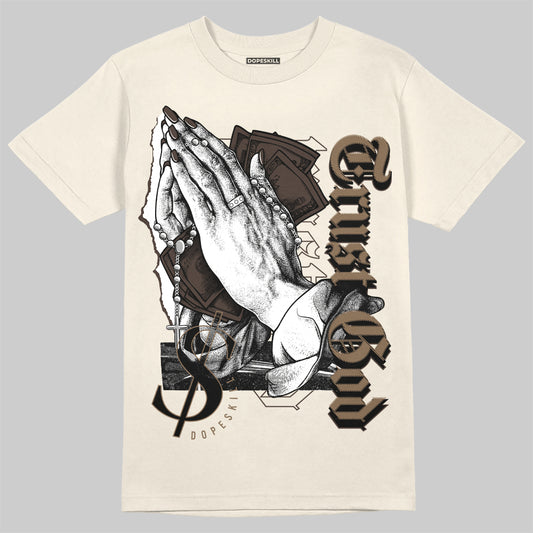 Jordan 1 Low OG “Reverse Mocha” DopeSkill Sail T-shirt Trust God Graphic Streetwear
