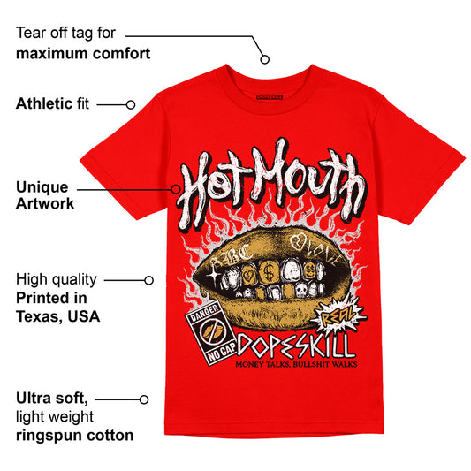 Red Collection DopeSkill Red T-shirt Hot Mouth Graphic