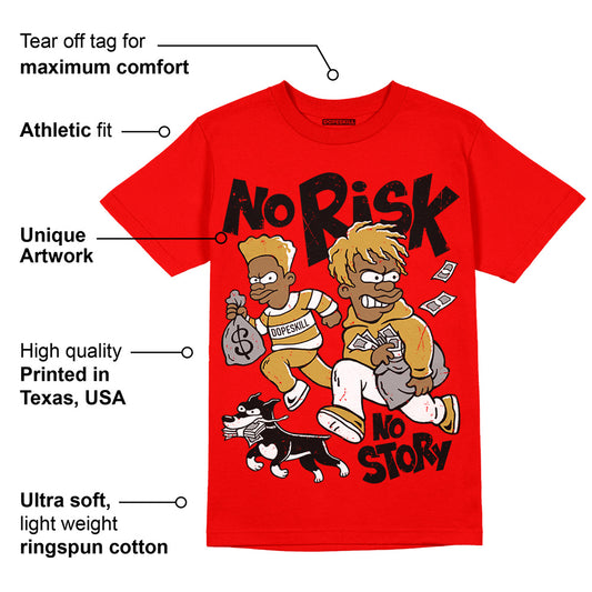 Red Collection DopeSkill Red T-shirt No Risk No Story Graphic