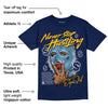 First In Flight 1s DopeSkill Navy T-shirt Never Stop Hustling Graphic