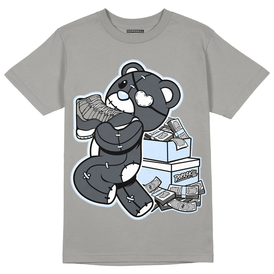 Jordan 11 Cool Grey DopeSkill Grey T-shirt Bear Steals Sneaker Graphic ...