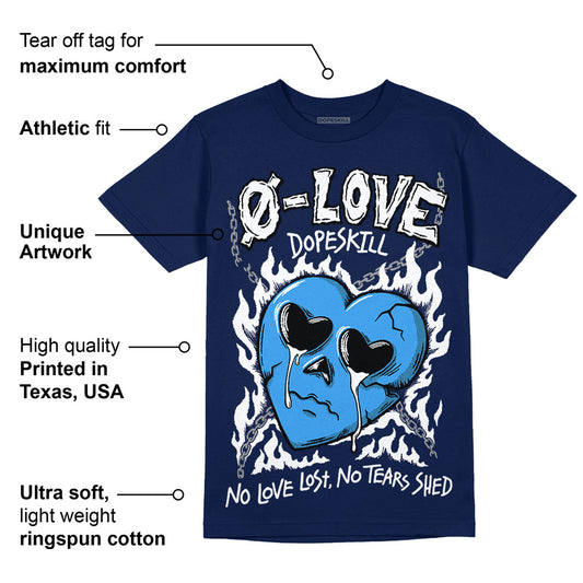 Midnight Navy 3s DopeSkill Navy T-shirt Crying Heart Graphic