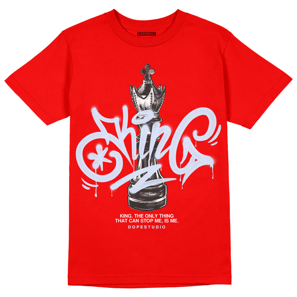Jordan 11 Retro Cherry DopeSkill Varsity Red T-shirt King Chess Graphic Streetwear 