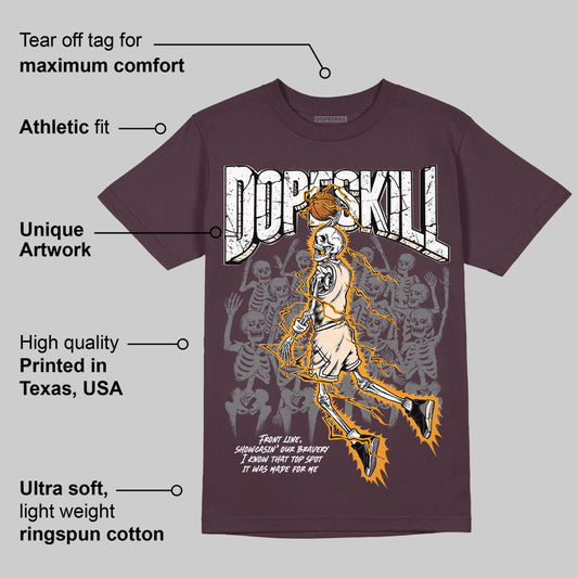 Violet Ore 3s DopeSkill Maroon T-shirt Thunder Dunk Graphic