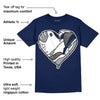 Midnight Navy 3s DopeSkill Navy T-shirt Heart Jordan 3 Graphic