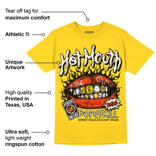 Vivid Sulfur 4s DopeSkill Yellow T-shirt Hot Mouth Graphic