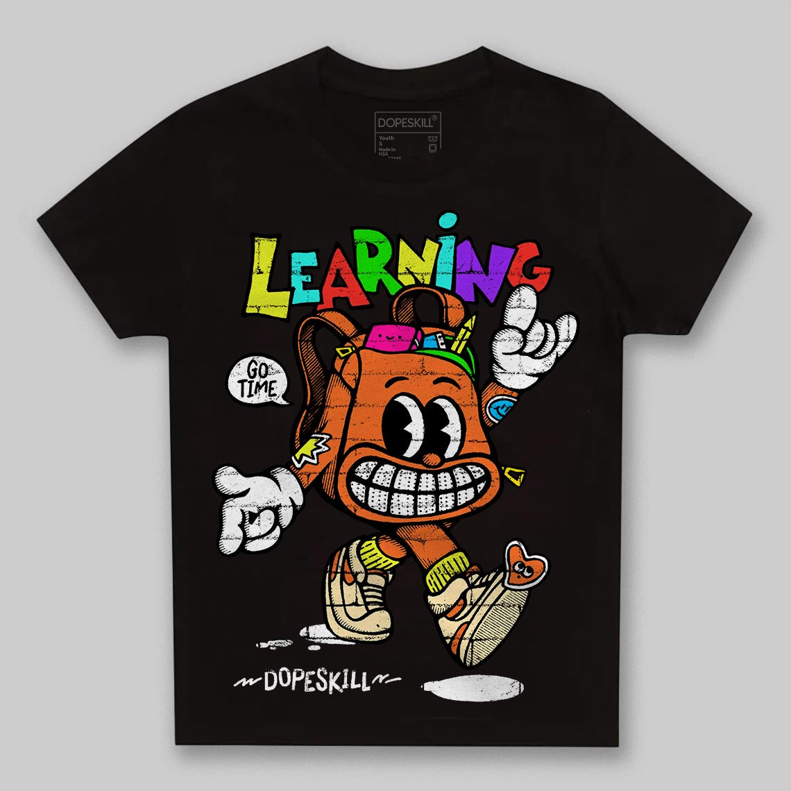 Orange, Black and White Sneakers DopeSkill Toddler Kids T-shirt Learning Graphic Streetwear - Black