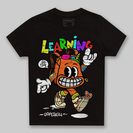 Orange, Black and White Sneakers DopeSkill Toddler Kids T-shirt Learning Graphic Streetwear - Black