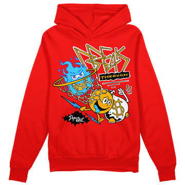 Red Sneakers DopeSkill Red Hoodie Sweatshirt Break Through Graphic Streetwear