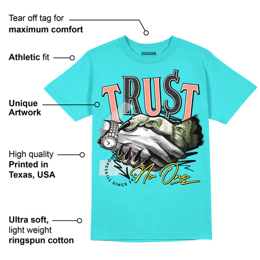 Cyan Burst 9060 DopeSkill Virtual Blue T-Shirt Trust No One Graphic