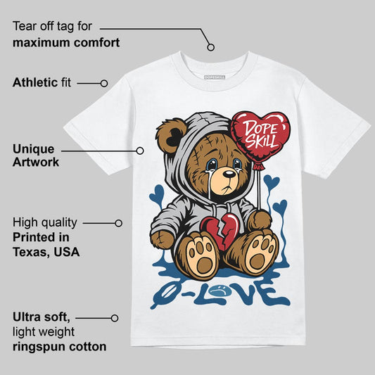 French Blue 12s DopeSkill T-Shirt Broken Bear Graphic