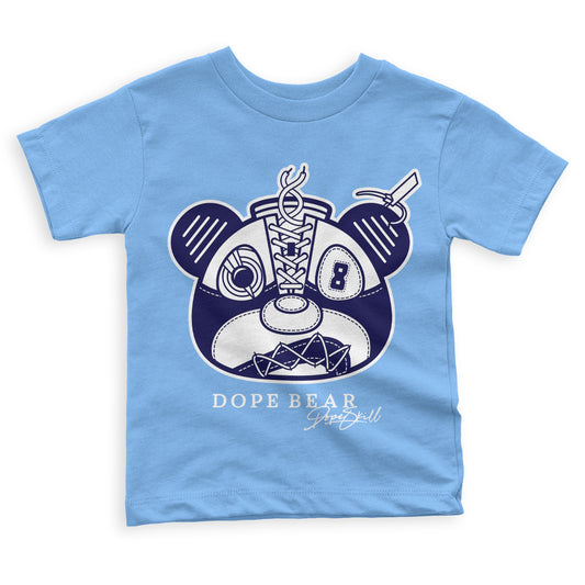 University Blue 6s DopeSkill Toddler Kids T-shirt Sneaker Bear Head Graphic - University Blue T-shirt