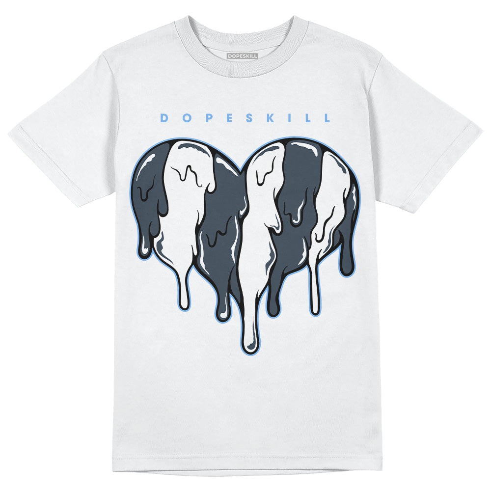 Jordan 6 Midnight Navy DopeSkill White T-Shirt Slime Drip Heart Graphic Streetwear