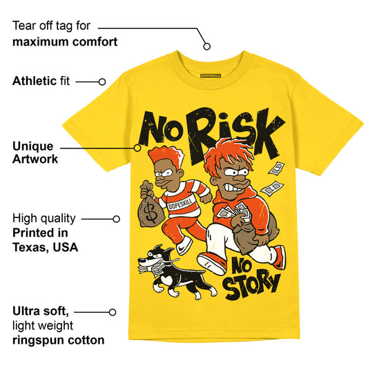 Yellow Collection DopeSkill Gold T-shirt No Risk No Story Graphic