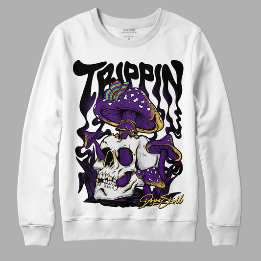 Jordan 12 “Field Purple” DopeSkill Sweatshirt Trippin Graphic Streetwear - White 