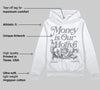 Wolf Grey 5s DopeSkill Hoodie Sweatshirt Money Is Our Motive Typo Graphic