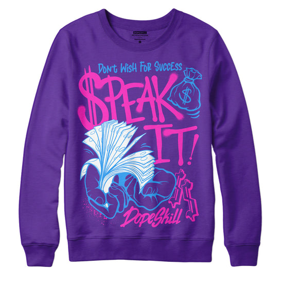 PURPLE Sneakers DopeSkill Purple Sweatshirt Speak It Graphic Streetwear