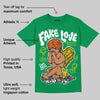 Green Collection DopeSkill Green T-shirt New Fake Love Graphic