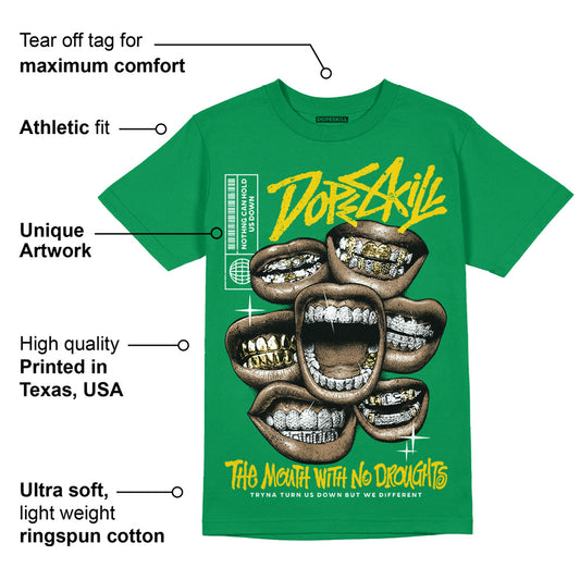 Green Collection DopeSkill Green T-shirt The Mouth With No Droughts Graphic