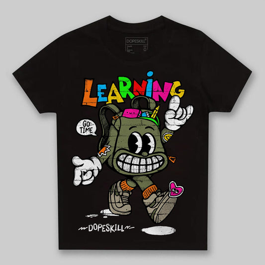 Olive Sneakers DopeSkill Toddler Kids T-shirt Learning Graphic Streetwear - Black