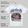 White and Midnight Navy 6s DopeSkill T-Shirt Hot Mouth Graphic