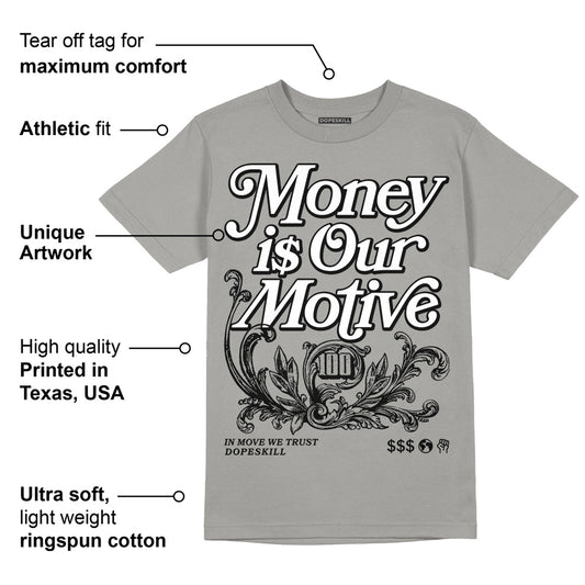 Grey Collection DopeSkill Grey T-shirt Money Is Our Motive Typo Graphic