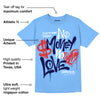 Powder Blue 9s DopeSkill Sky Blue T-shirt No Money No Love Typo Graphic