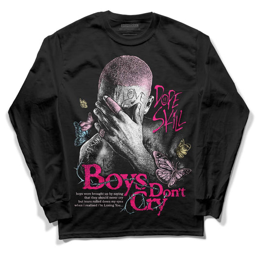 Dunk Low LX Pink Foam DopeSkill Long Sleeve T-Shirt Boys Don't Cry Graphic Streetwear - black