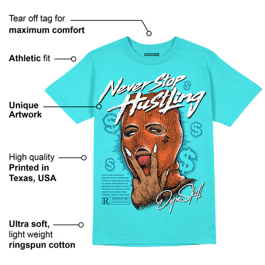 Dunk Dolphins DopeSkill Tahiti Blue T-shirt Never Stop Hustling Graphic