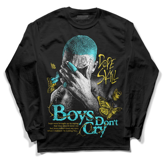 Jordan 5 Aqua DopeSkill Long Sleeve T-Shirt Boys Don't Cry Graphic Streetwear - Black