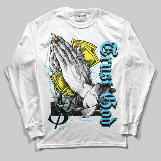 Dunk Low Pro SB Homer DopeSkill Long Sleeve T-Shirt Trust God Graphic Streetwear - White