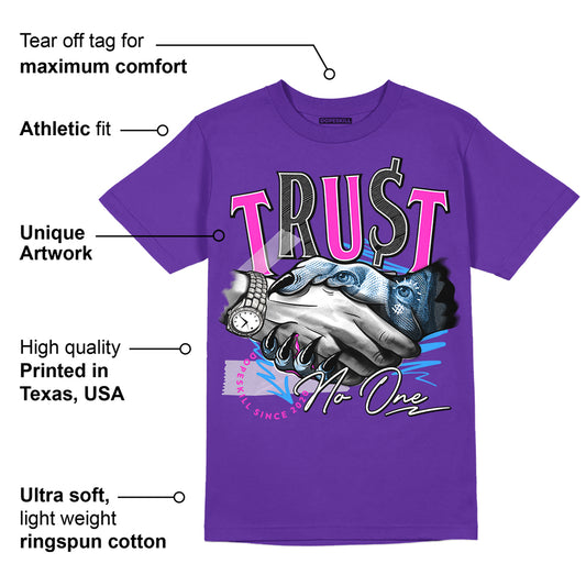 Dunk Purple Championship Court White DopeSkill Purple T-shirt Trust No One Graphic