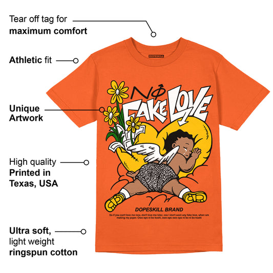 Georgia Peach 3s DopeSkill Orange T-shirt No Fake Love Graphic