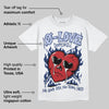 White and Midnight Navy 6s DopeSkill T-Shirt Crying Heart Graphic