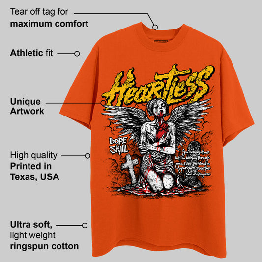 Orange Black White Collection DopeSkill Orange T-shirt Heartless Graphic