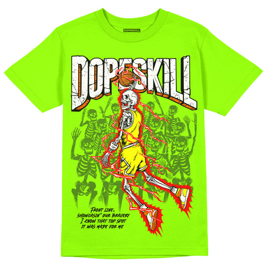 Neon Green Sneakers DopeSkill Neon Green T-shirt Thunder Dunk Graphic Streetwear 