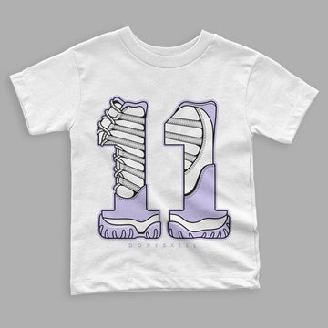 Pure Violet 11s Low DopeSkill Toddler Kids T-shirt No.11 Graphic
