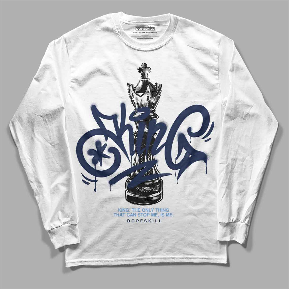 Jordan 5 Midnight Navy DopeSkill Long Sleeve T-Shirt King Chess Graphic Streetwear