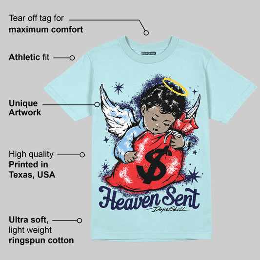 Dunk Glacier Blue DopeSkill Chambray T-shirt Heaven Sent Graphic