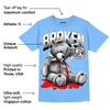 Powder Blue 9s DopeSkill Sky Blue T-shirt Sick Bear Graphic