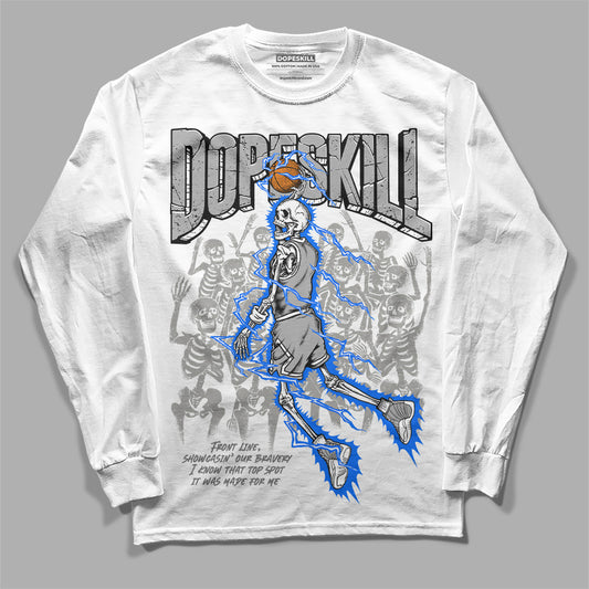 Jordan 12 Stealth DopeSkill Long Sleeve T-Shirt Thunder Dunk Graphic Streetwear - White 