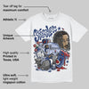 White and Midnight Navy 6s DopeSkill T-Shirt Stressless Graphic