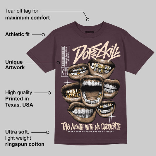 Phantom 4s DopeSkill Maroon T-shirt The Mouth With No Droughts Graphic