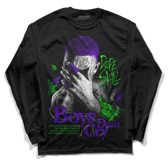 Jordan 13 Court Purple DopeSkill Long Sleeve T-Shirt Boys Don't Cry Graphic Streetwear - Black