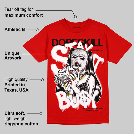 Bred Velvet 11s DopeSkill Red T-shirt Stay It Busy Graphic