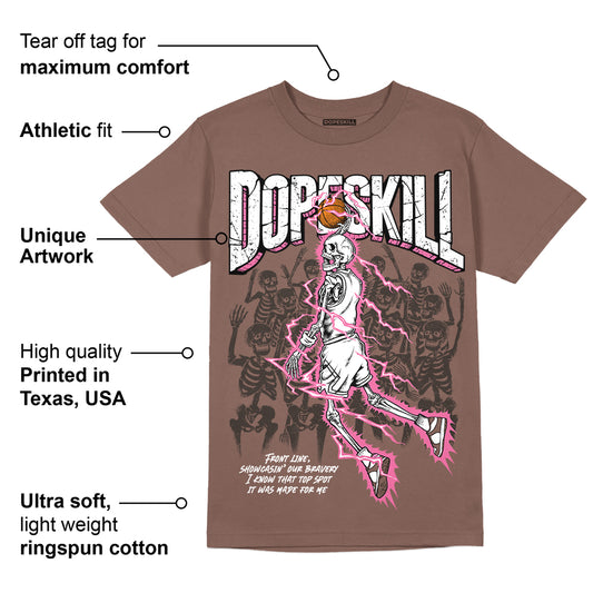 Dunk Smokey Mauve Playful Pink White Brown DopeSkill Brown Savana T-shirt Thunder Dunk Graphic